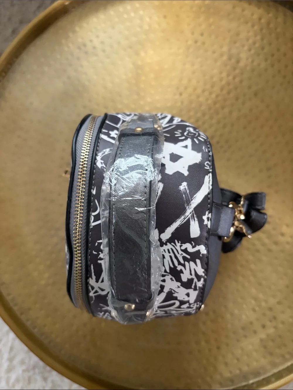 Grey & White Graffiti Mini Backpack - Women Bags
